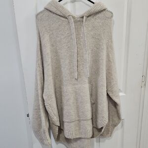 Madewell Cream Hooded Poncho Sweater Size 2x